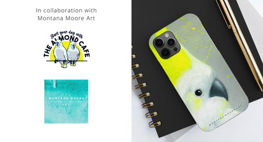 Cockatoo phone case with Montana Moore Art